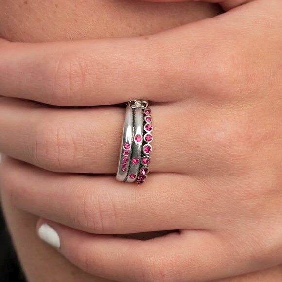 Paparazzi Jewelry Accessories - The Next Level - Pink Ring - Vintage - Picture 3 of 4